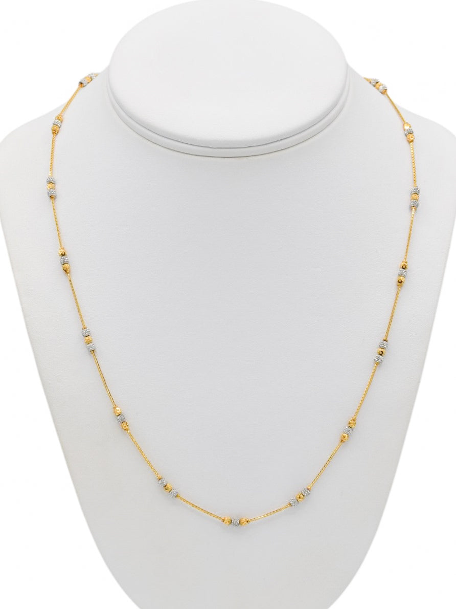 22ct Gold Two Tone Ball Fancy Chain
