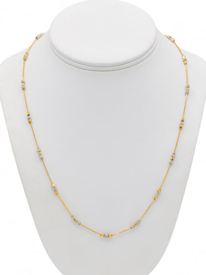 22ct Gold Two Tone Ball Fancy Chain