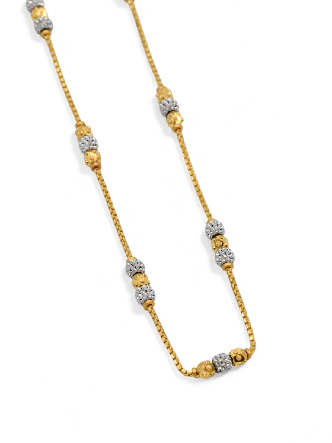 22ct Gold Two Tone Ball Fancy Chain