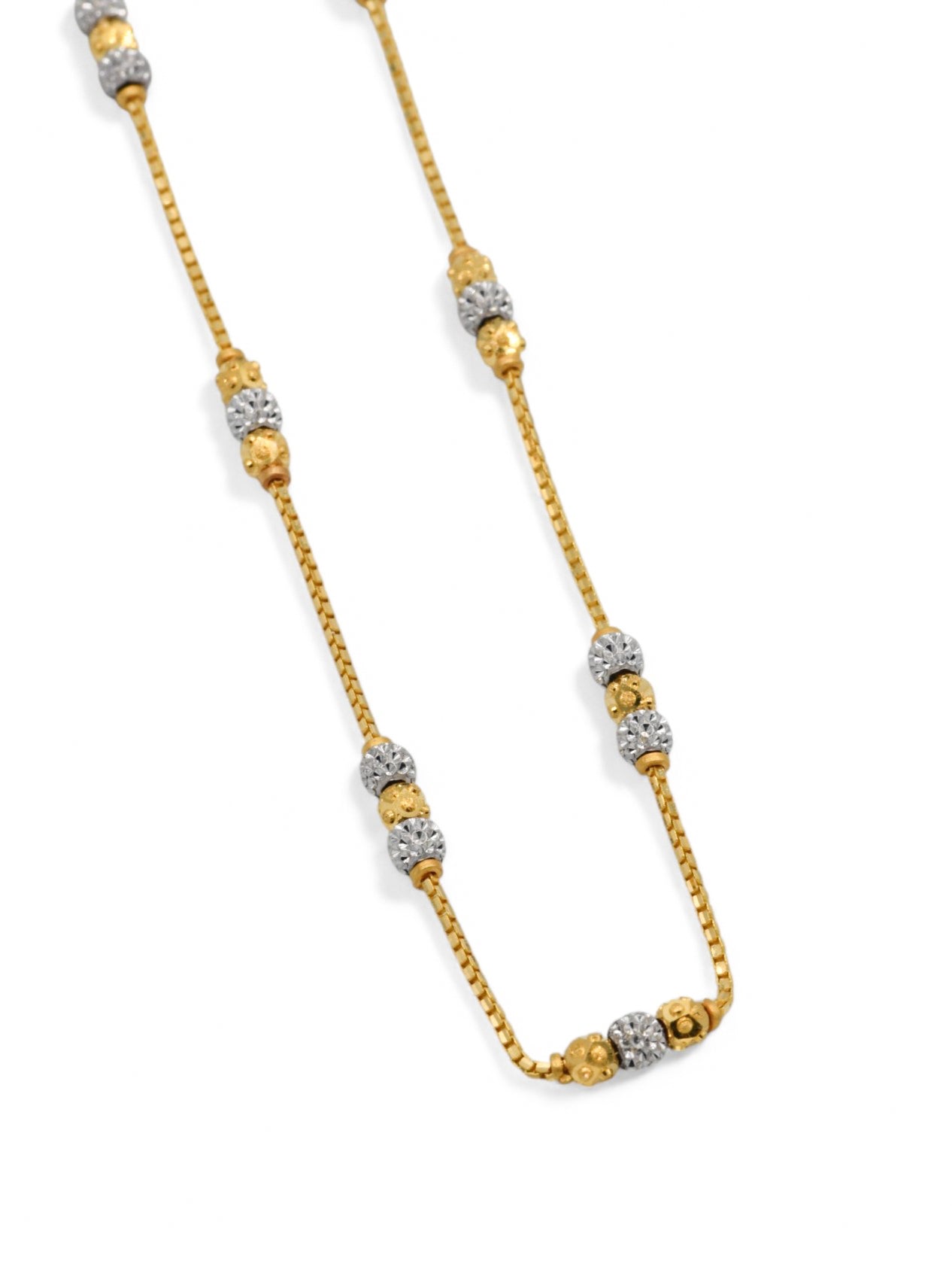 22ct Gold Two Tone Ball Fancy Chain
