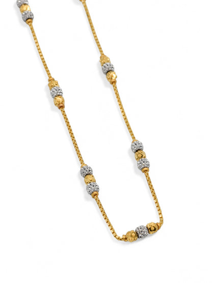 22ct Gold Two Tone Ball Fancy Chain