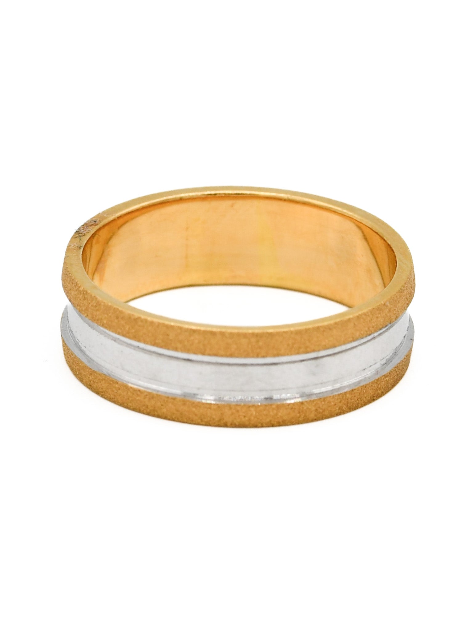 22ct Gold Two Tone Band Ring - Roop Darshan