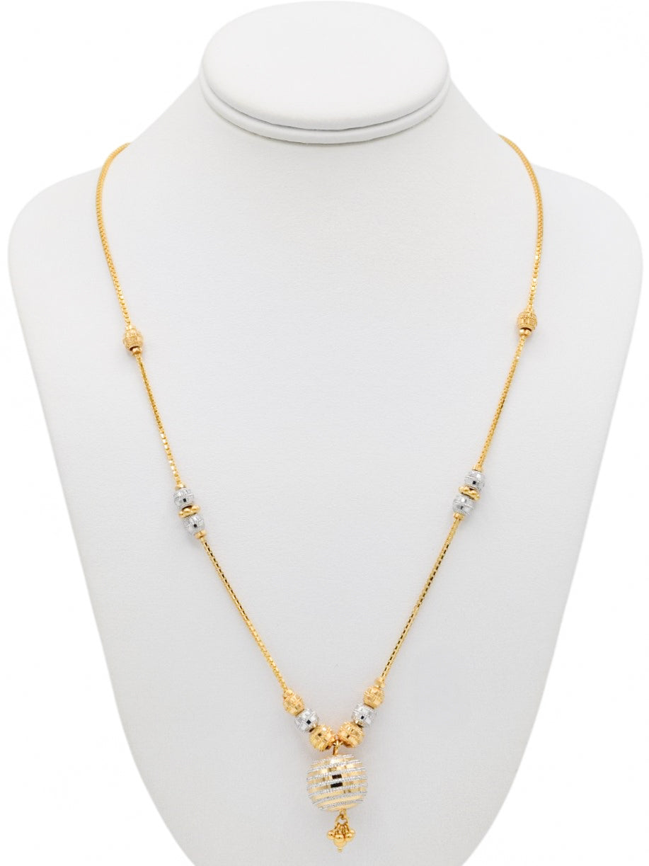 22ct Gold Two Tone Necklace Set