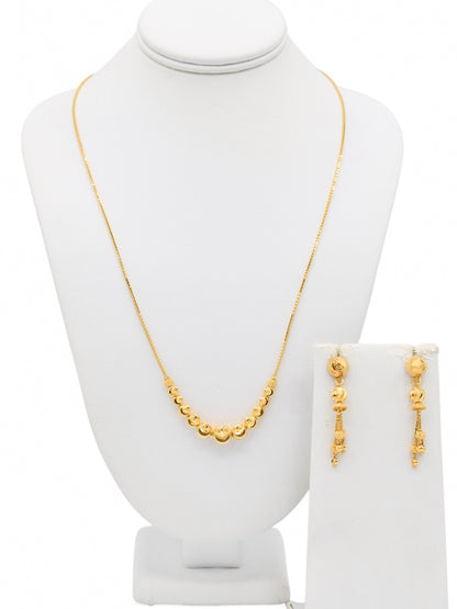 22ct Gold Ball Necklace Set
