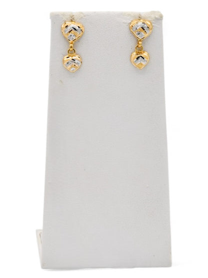 22ct Gold Two Tone Heart Necklace Set