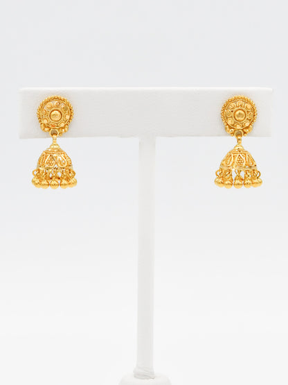 22ct Gold Jhumki Earrings - Roop Darshan