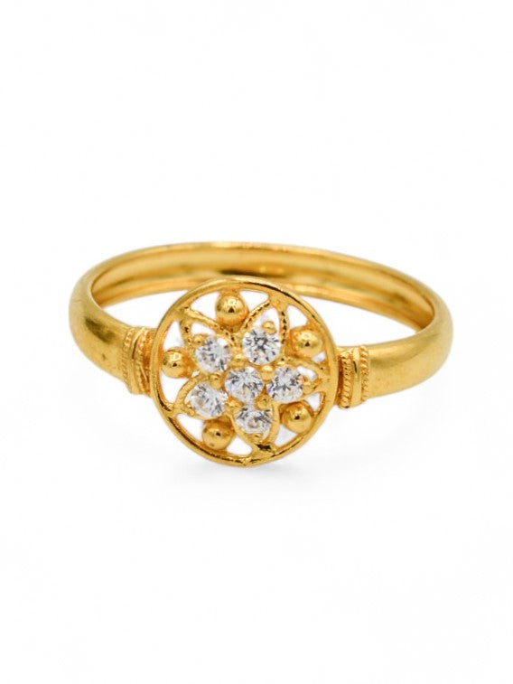 22ct Gold CZ Ladies Ring