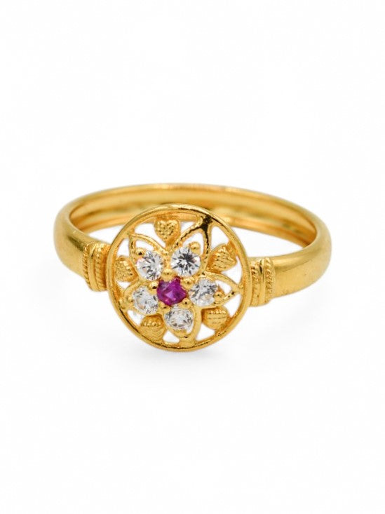 22ct Gold CZ Ladies Ring