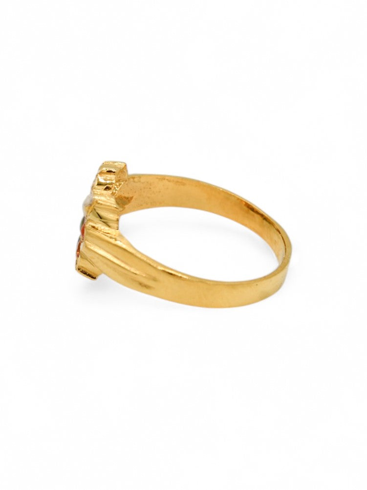 22ct Gold Navratna Ladies Ring
