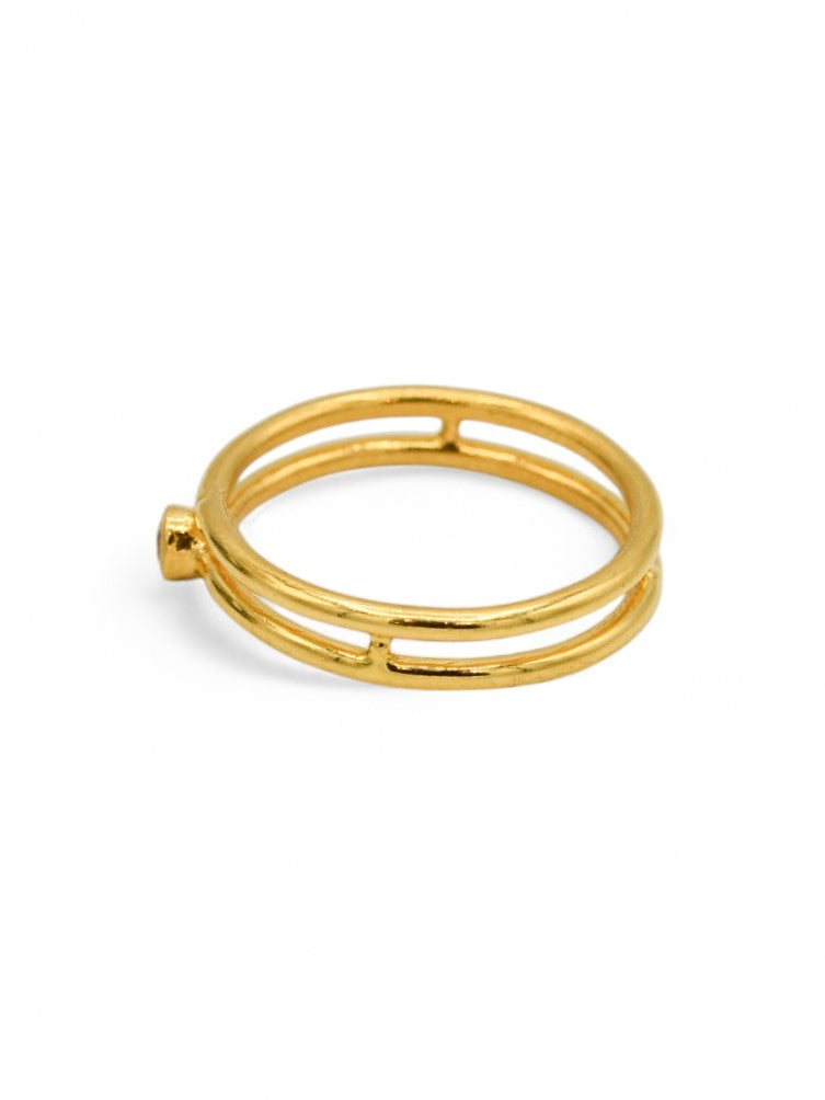 22ct Gold CZ Ladies Ring