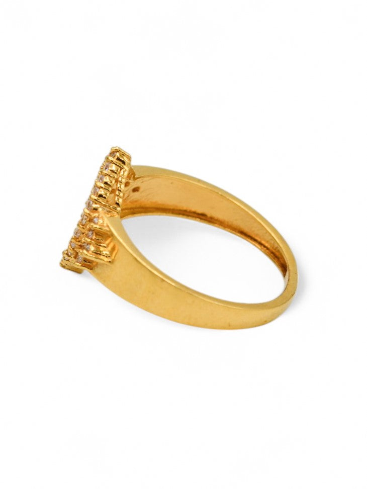 22ct Gold CZ Om Ladies Ring