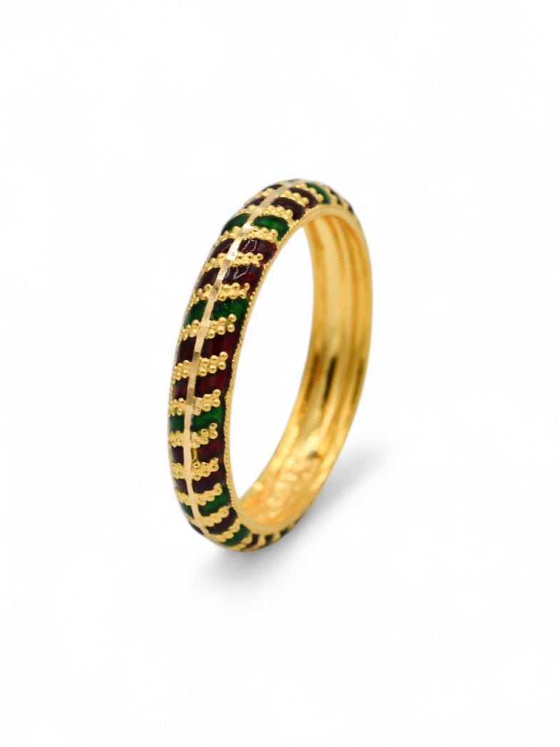 22ct Gold Minakari Band Ring