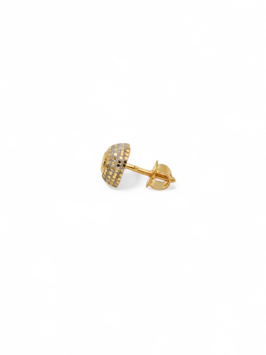 22ct Gold Two Tone Ball Stud Earrings