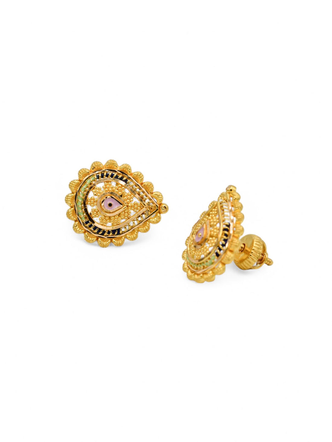 22ct Gold Minakari Stud Earrings