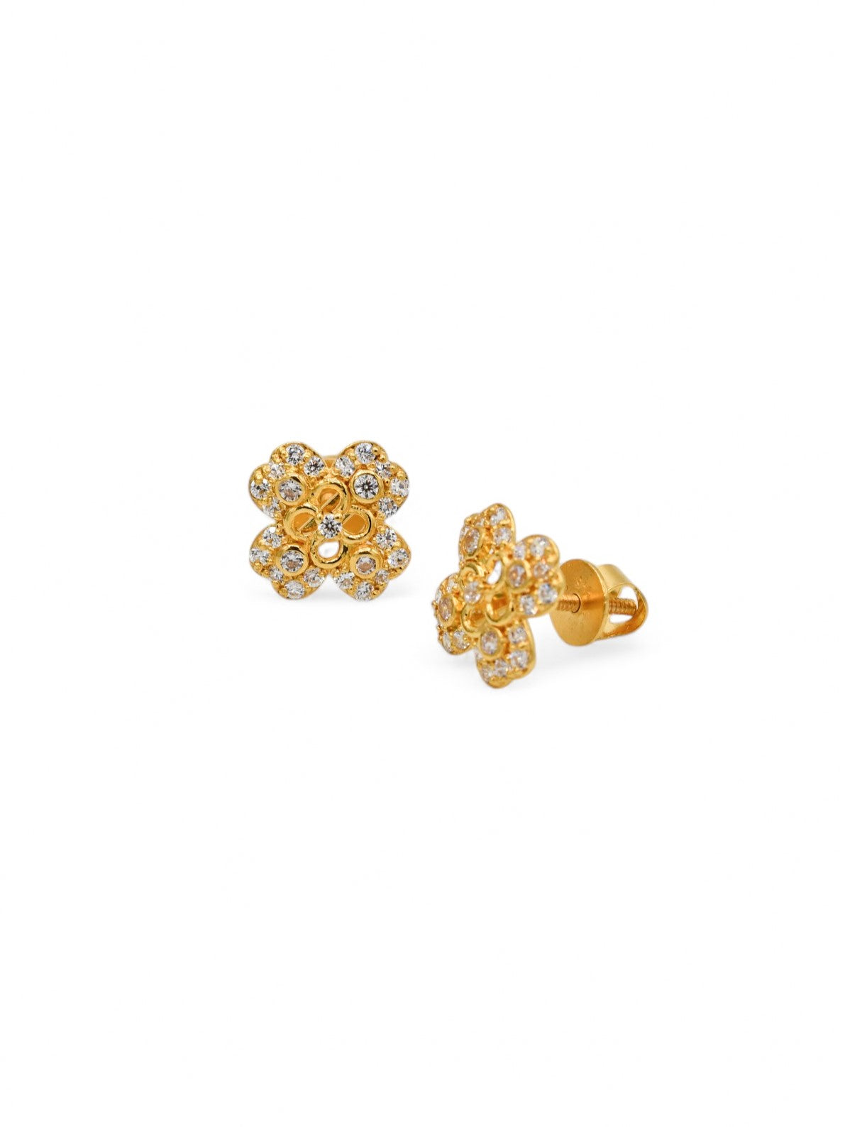 22ct Gold CZ Stud Earrings