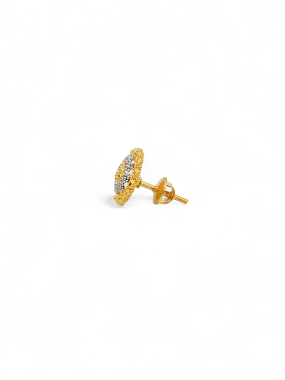 22ct Gold Two Tone Stud Earrings