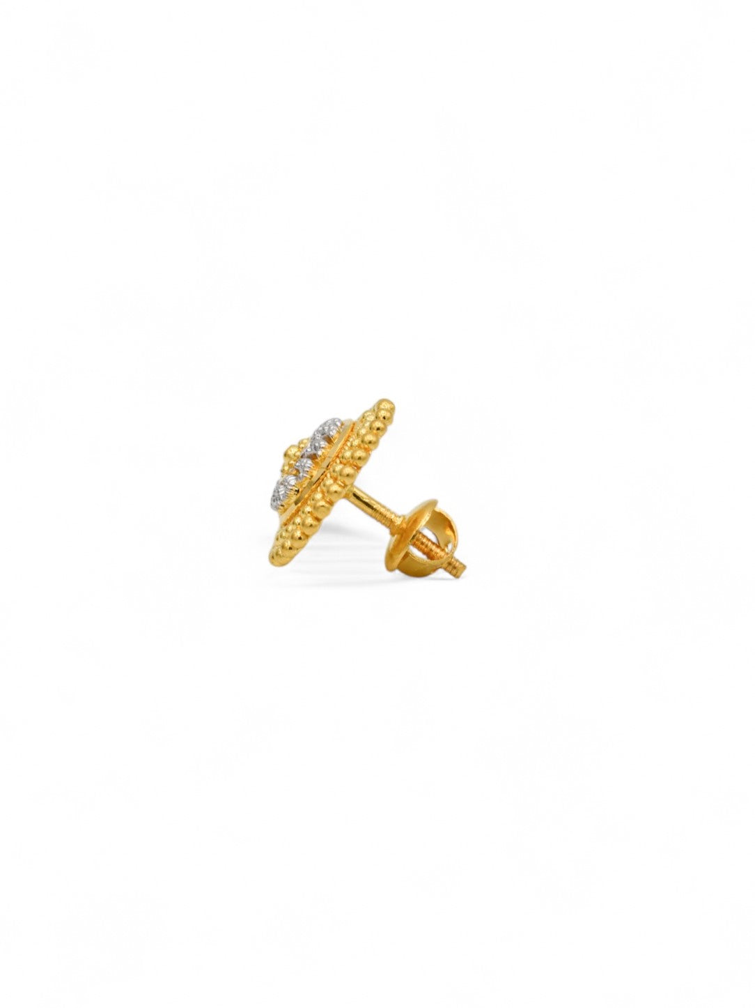 22ct Gold Two Tone Stud Earrings