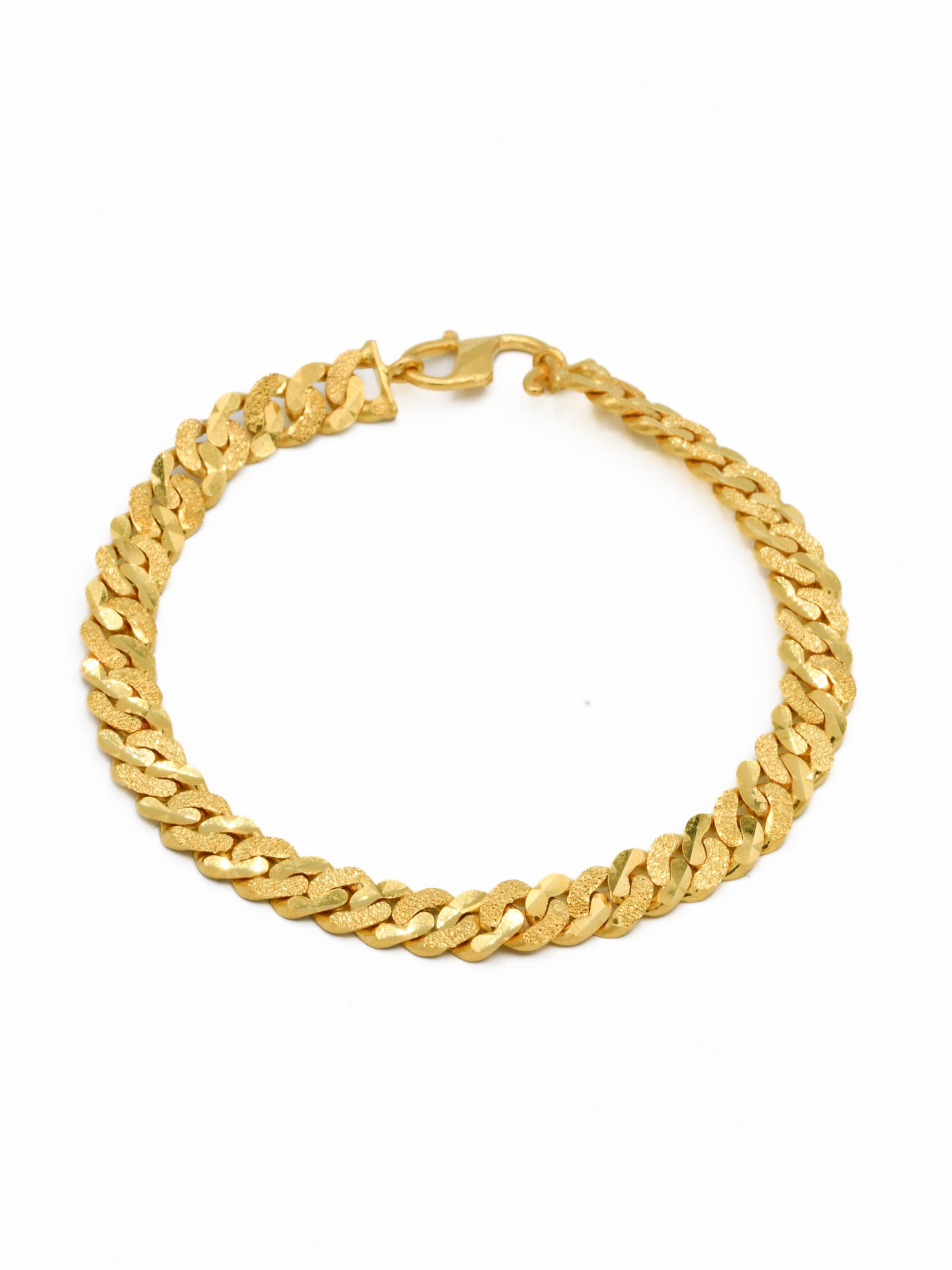 22ct Gold Curb Mens Bracelet - Roop Darshan