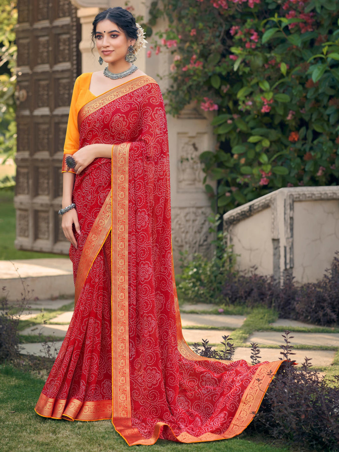 Tanvi Bandhani Saree - Roop Darshan
