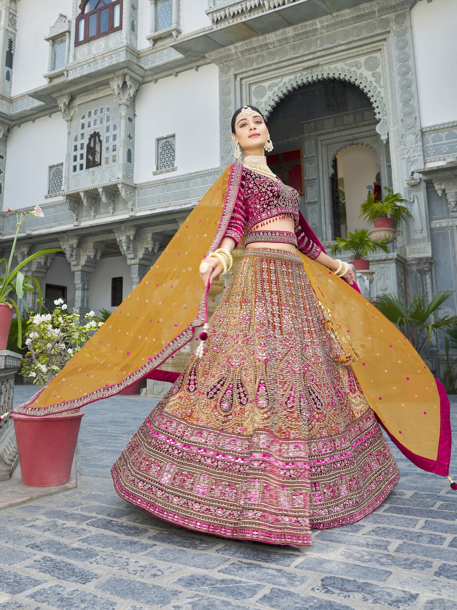 Isha Unstitched Lehenga Choli - Roop Darshan