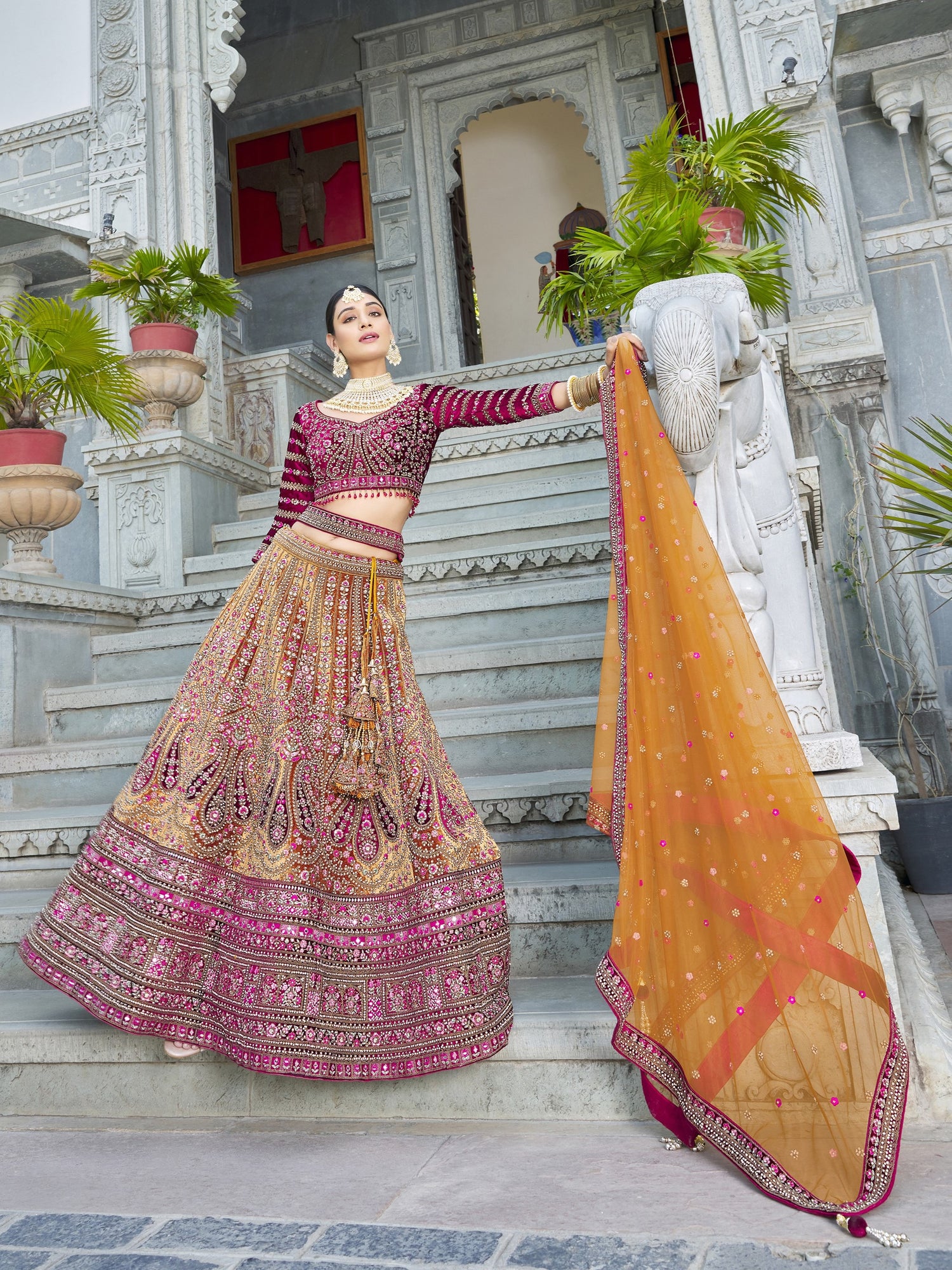 Isha Unstitched Lehenga Choli - Roop Darshan