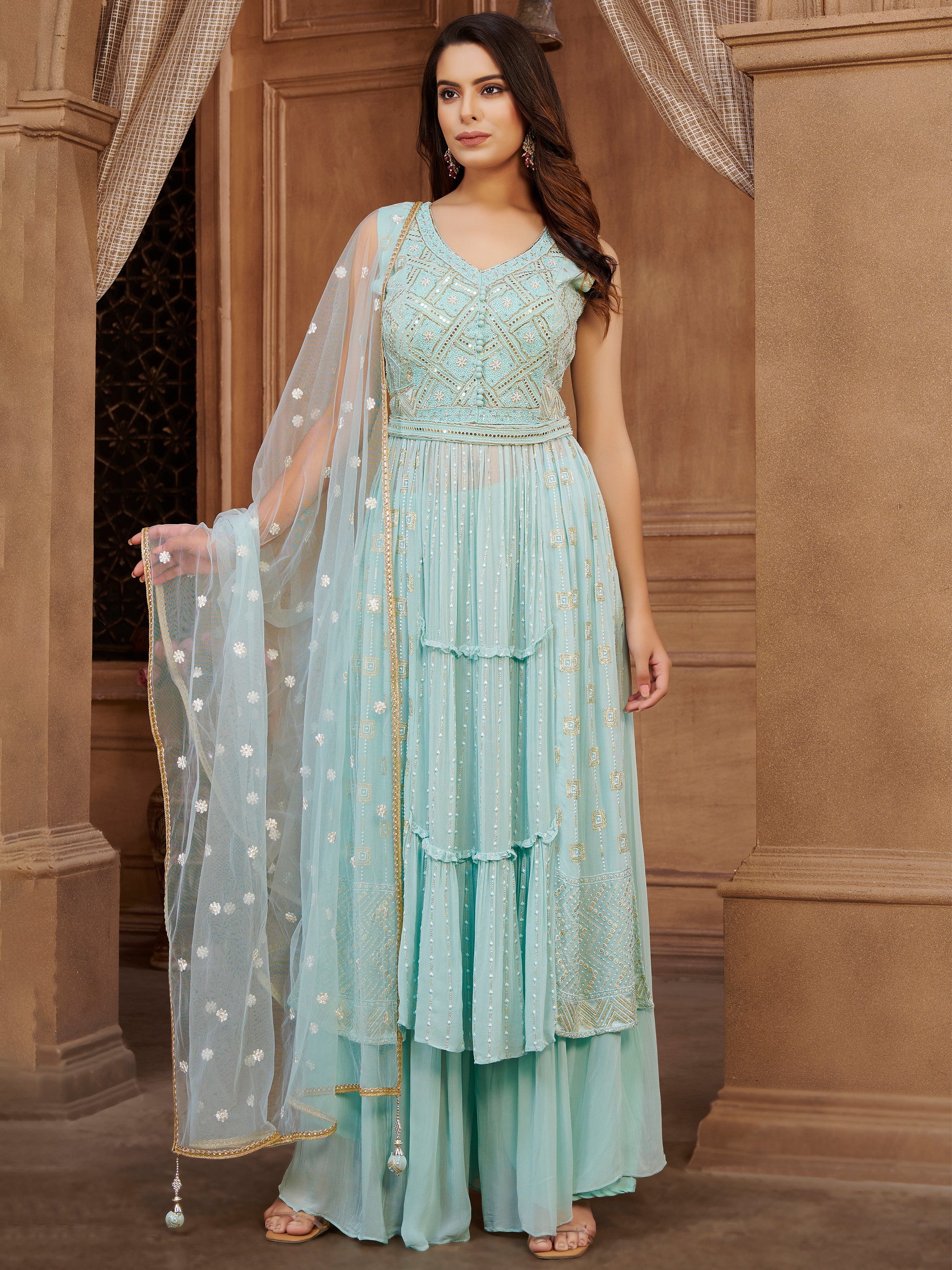 Ansha Palazzo Suit - Roop Darshan