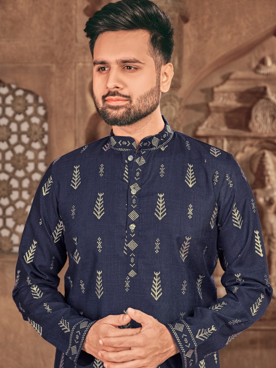 Mens Printed Kurta Set - Roop Darshan