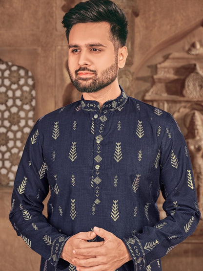 Mens Printed Kurta Set - Roop Darshan