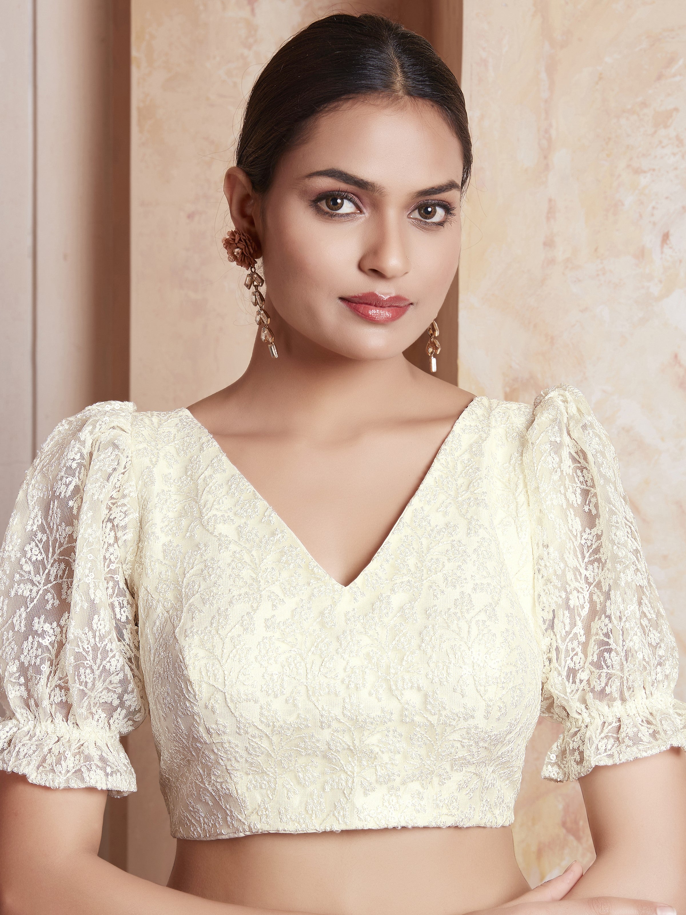 Georgette Embroidered Work Blouse - Roop Darshan