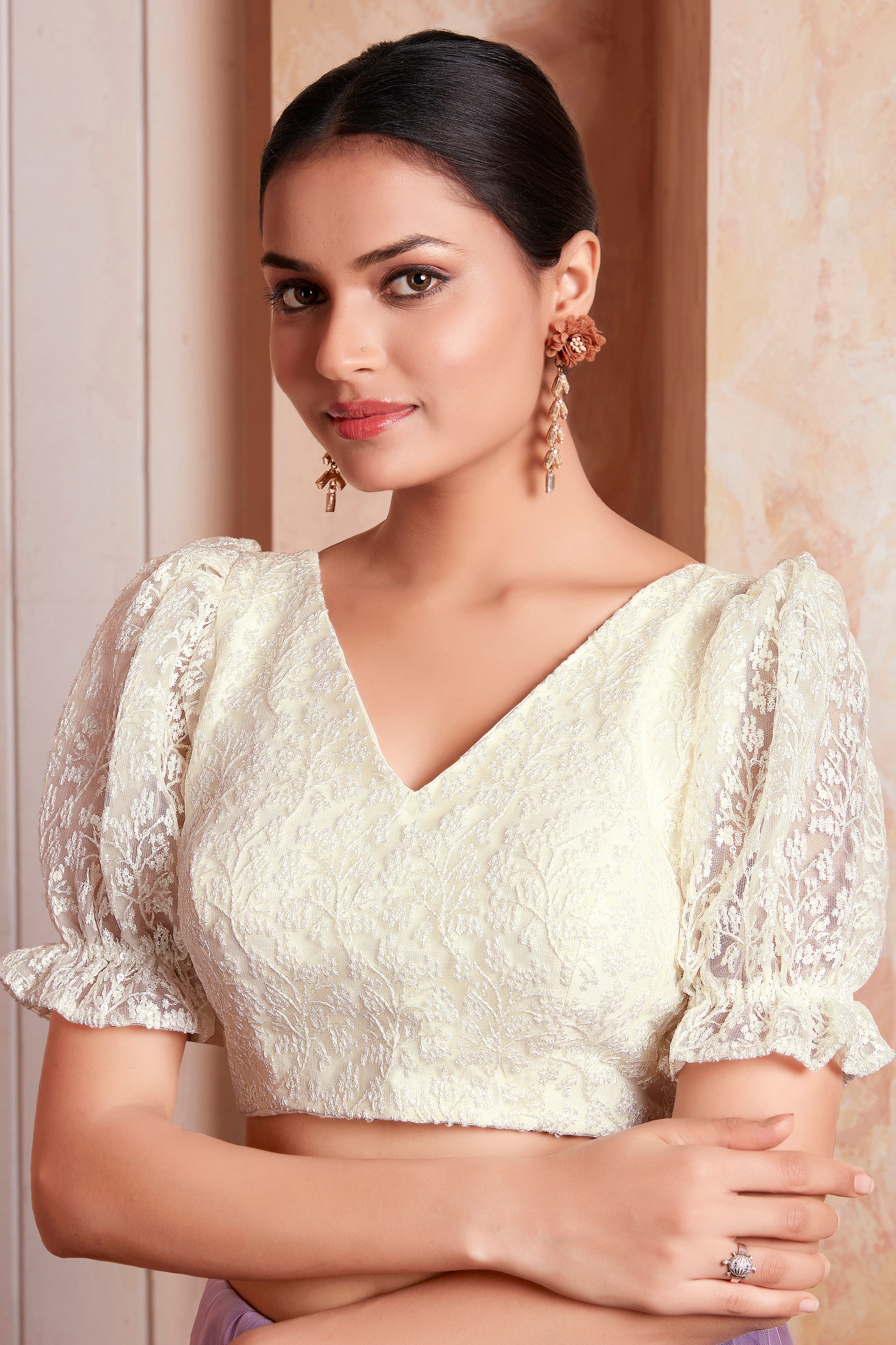 Georgette Embroidered Work Blouse - Roop Darshan