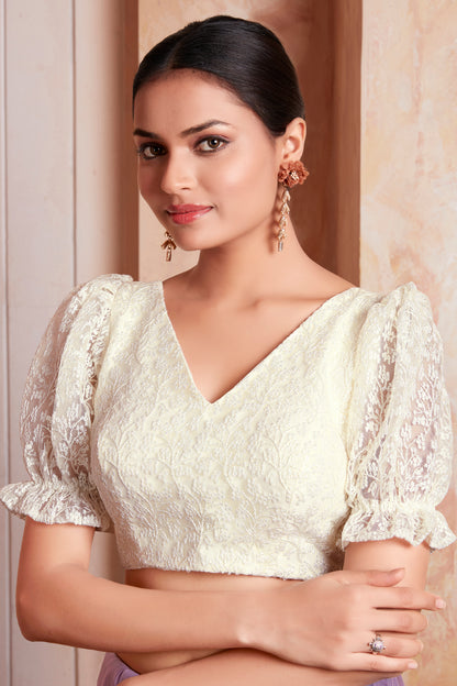 Georgette Embroidered Work Blouse - Roop Darshan