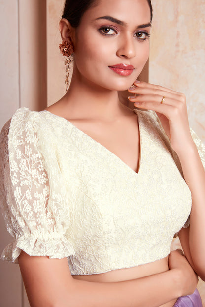 Georgette Embroidered Work Blouse - Roop Darshan