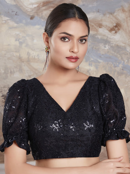 Georgette Embroidered Work Blouse - Roop Darshan
