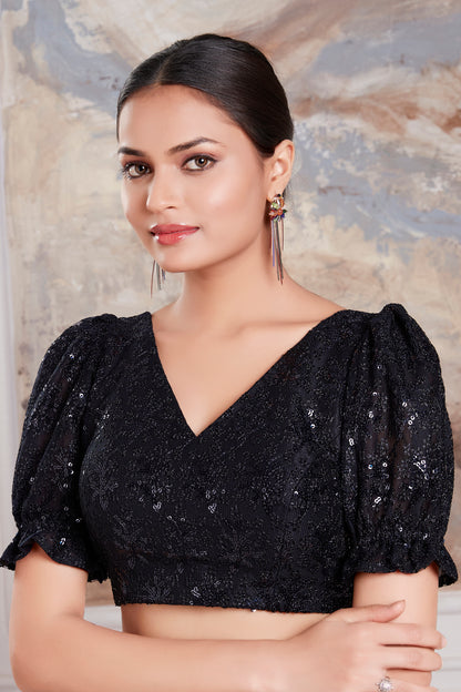 Georgette Embroidered Work Blouse - Roop Darshan