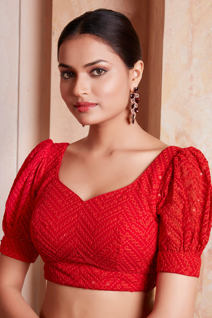 Georgette Sequence Saree Blouse - Roop Darshan