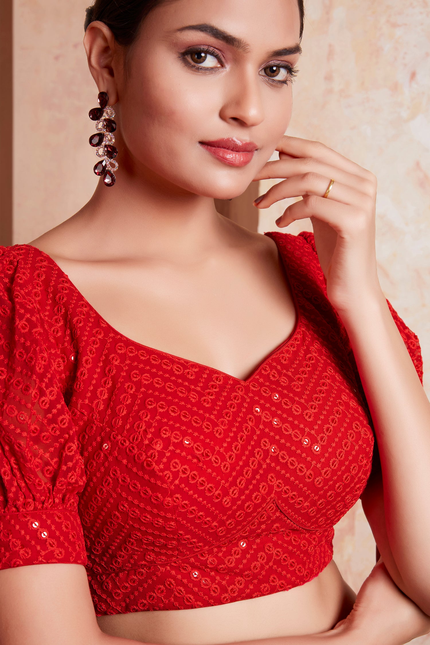 Georgette Sequence Saree Blouse - Roop Darshan