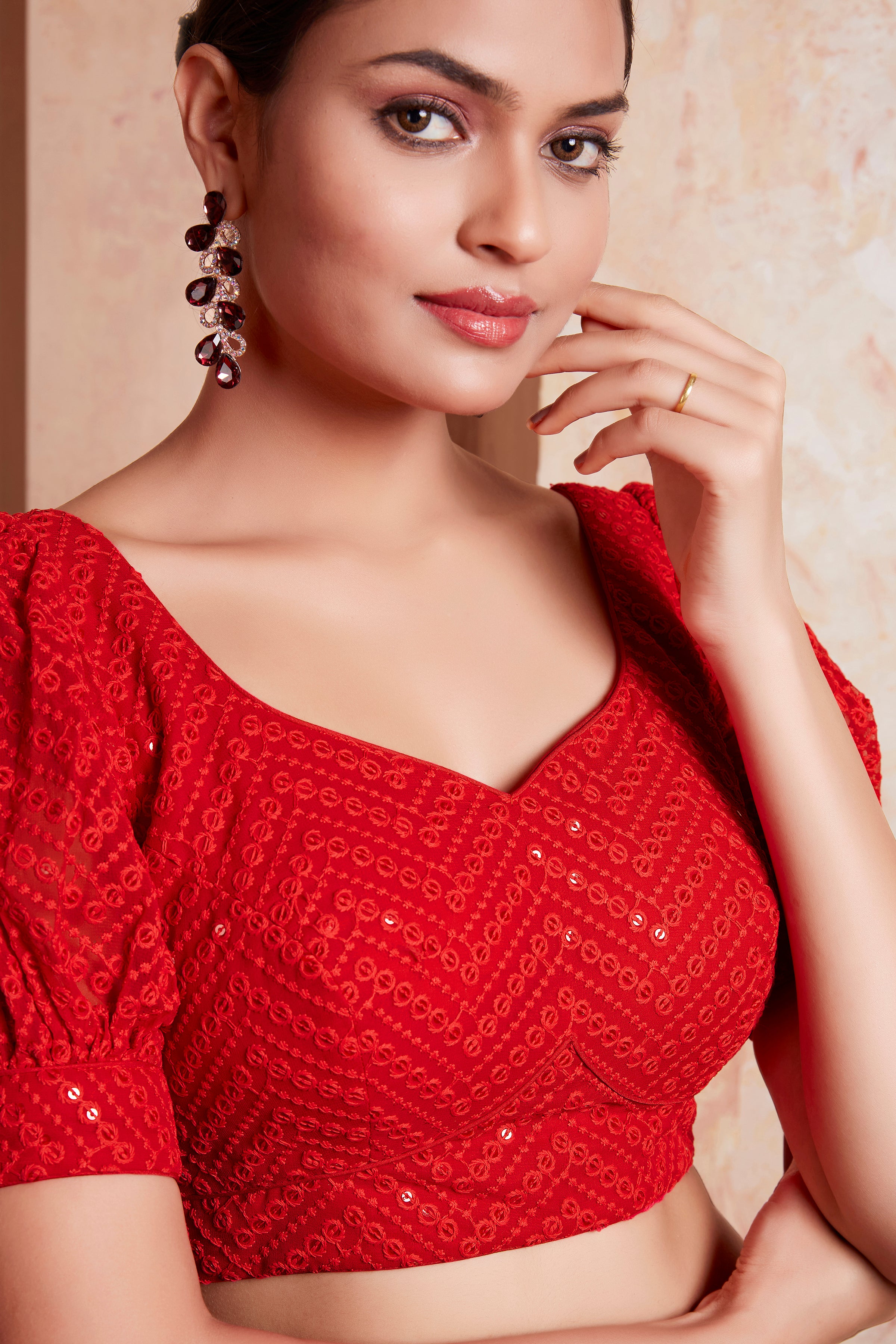Georgette Sequence Saree Blouse - Roop Darshan