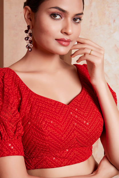 Georgette Sequence Saree Blouse - Roop Darshan