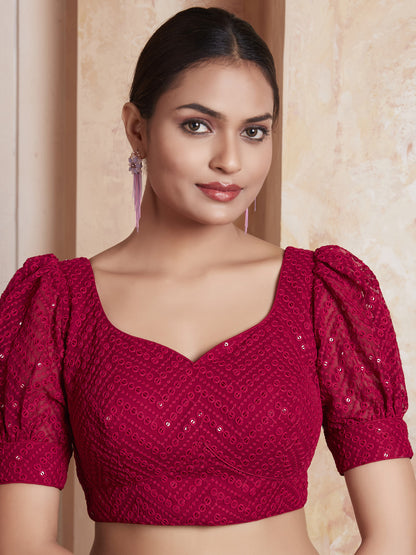 Georgette Sequence Saree Blouse - Roop Darshan
