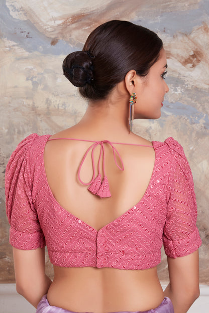 Georgette Sequence Saree Blouse - Roop Darshan