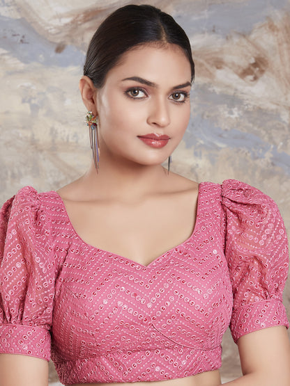 Georgette Sequence Saree Blouse - Roop Darshan
