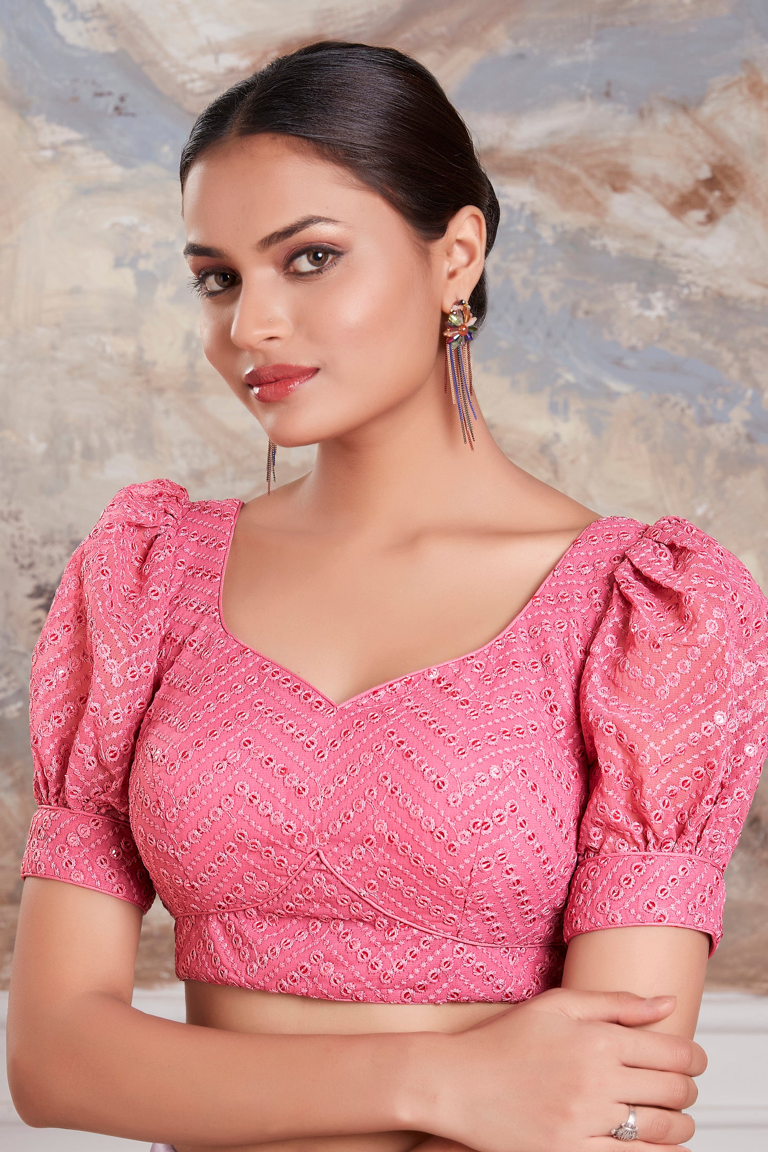 Georgette Sequence Saree Blouse - Roop Darshan