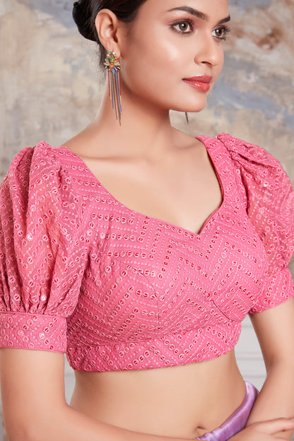 Georgette Sequence Saree Blouse - Roop Darshan