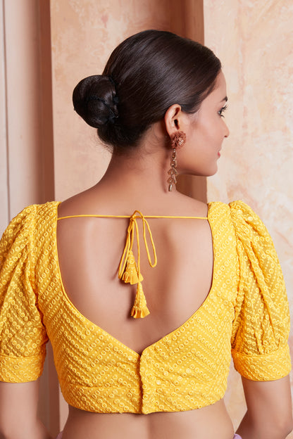 Georgette Sequence Saree Blouse - Roop Darshan