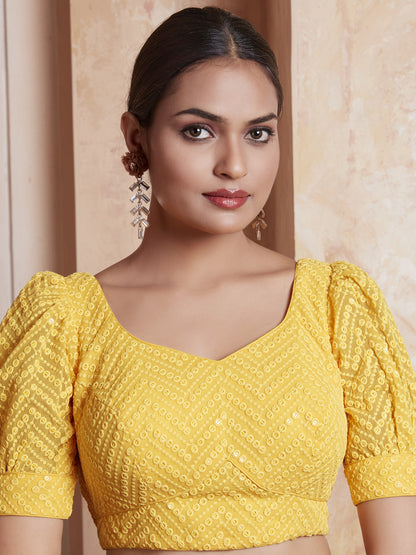 Georgette Sequence Saree Blouse - Roop Darshan