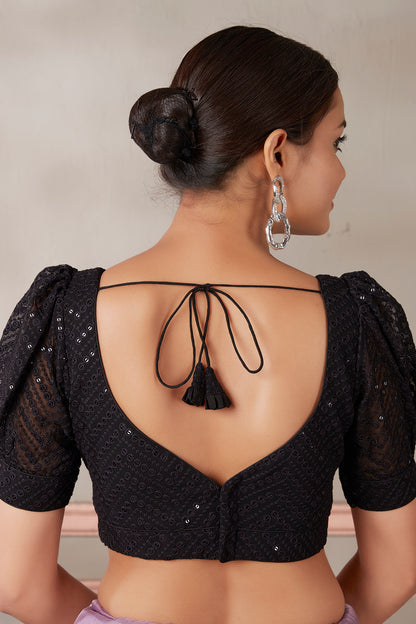 Georgette Sequence Saree Blouse - Roop Darshan