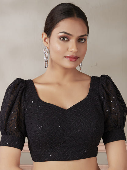 Georgette Sequence Saree Blouse - Roop Darshan