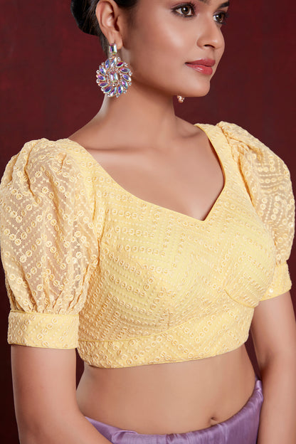 Georgette Sequence Saree Blouse - Roop Darshan