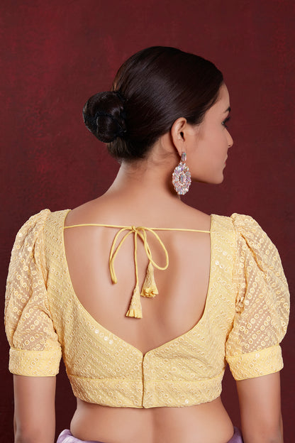 Georgette Sequence Saree Blouse - Roop Darshan