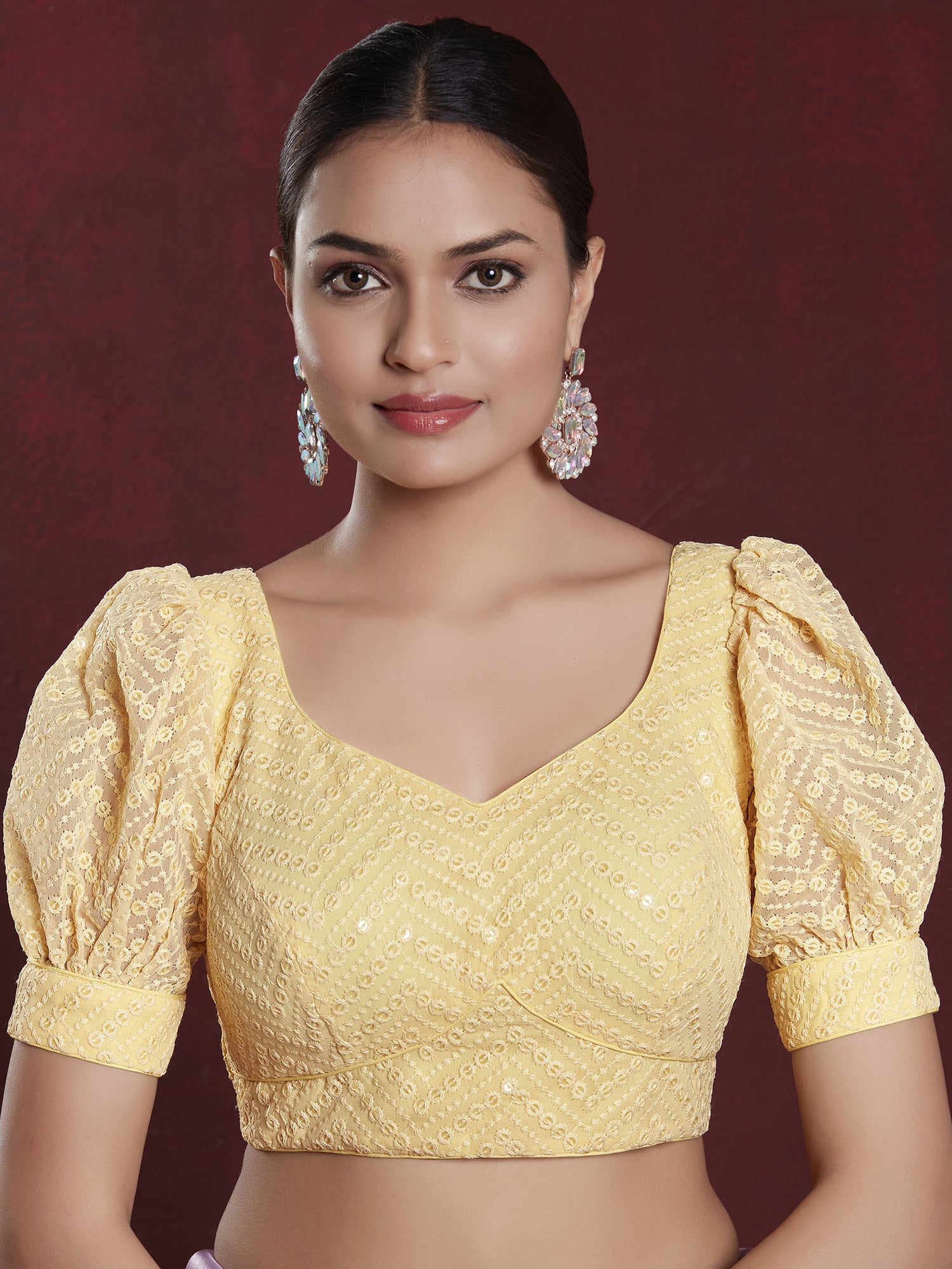 Georgette Sequence Saree Blouse - Roop Darshan